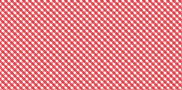 Padrão Gingham Diagonal Vermelho Branco Textura Losango Quadrados Para Xadrez — Fotografia de Stock