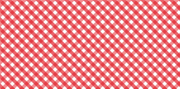 Diagonales Rotes Und Weißes Gingham Muster Textur Aus Rauten Quadraten — Stockfoto