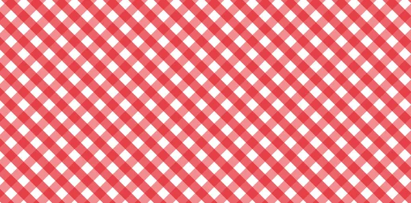Diagonal Röd Och Vit Gingham Mönster Textur Från Romb Torg — Stockfoto