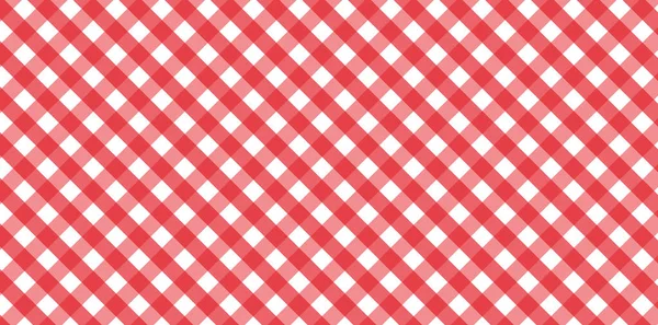 Diagonal Röd Och Vit Gingham Mönster Textur Från Romb Torg — Stockfoto