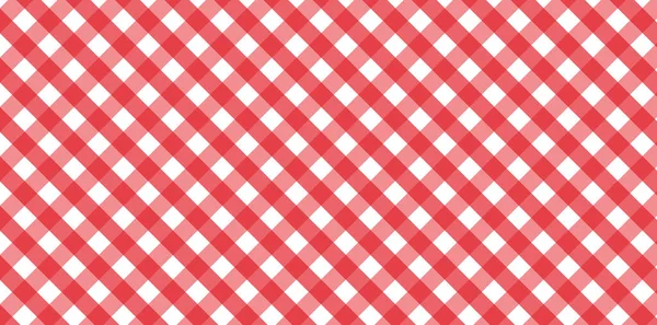 Padrão Gingham Diagonal Vermelho Branco Textura Losango Quadrados Para Xadrez — Fotografia de Stock