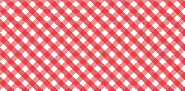 Diagonales Rotes Und Weißes Gingham Muster Textur Aus Rauten Quadraten — Stockfoto