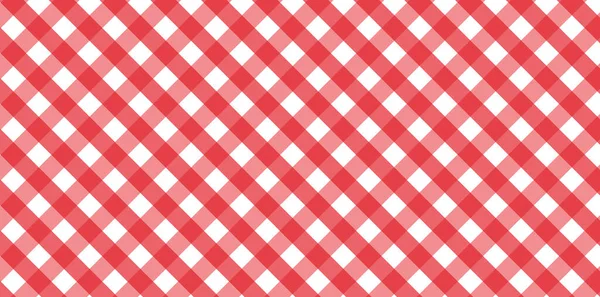 Diagonales Rotes Und Weißes Gingham Muster Textur Aus Rauten Quadraten — Stockfoto