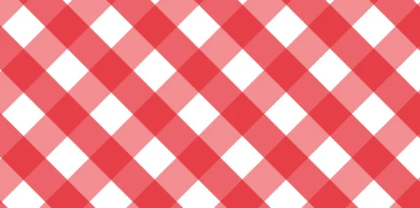 シャツ ドレス キルトや他の繊維製品のための菱形 正方形からの赤と白のギンガムパターンテクスチャ ベクターイラスト — ストック写真