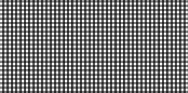 Ekose, kıyafet, gömlek, elbise, kağıt, yatak, battaniye, yorgan ve diğer tekstil ürünleri için eşkenar dörtgen / kare desenli yatay siyah ve beyaz Gingham deseni. Vektör illüstrasyonu