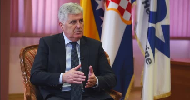 Dragan Covic Ist Ein Bosnisch Kroatischer Geschäftsmann Und Politiker — Stockvideo