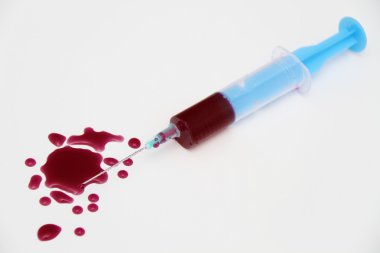 Şırınga kırmızı kan testi araştırma HIV AIDS kavram fikir için