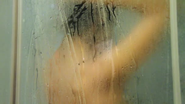 Sexy attractive young woman shower — Stock Video