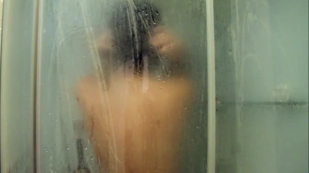 Sexy attractive young woman shower — Stockvideo