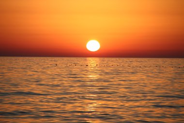 gün batımı ve deniz ile güzel manzara