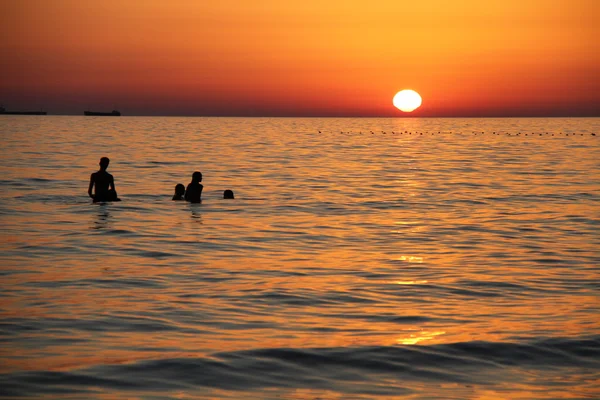 Beautiful landscape with sunset and sea — Stock Photo, Image