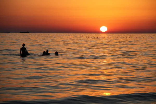 Beautiful landscape with sunset and sea — Stock Photo, Image