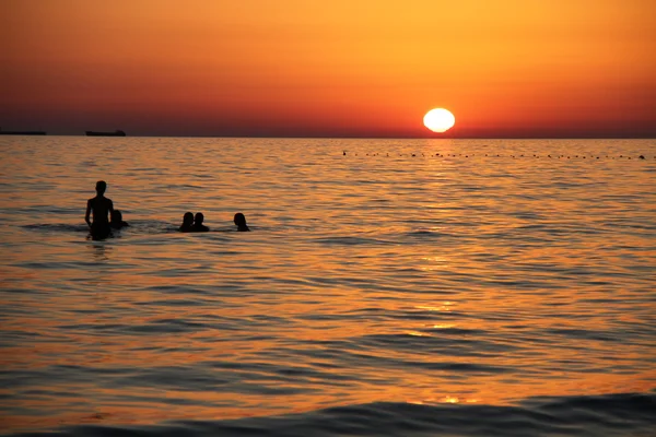 Beautiful landscape with sunset and sea — Stock Photo, Image