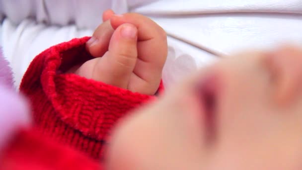 Cute baby girl sleeping — Stock Video