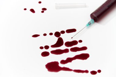 Şırınga kırmızı kan testi araştırma HIV AIDS kavram fikir için