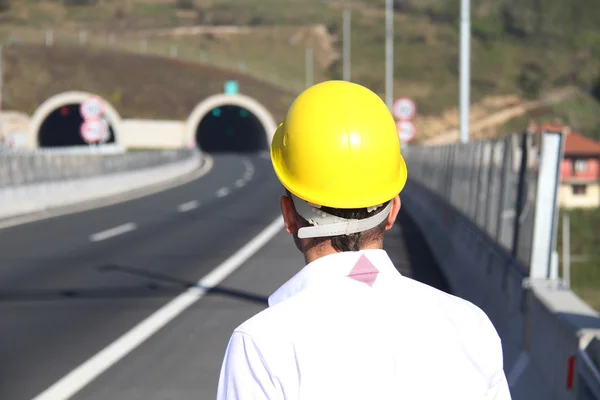 Young engineer near the tunnel — Stock Photo, Image