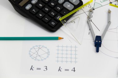 İş mimari projesi, çift ve pergel, gözlük, kural