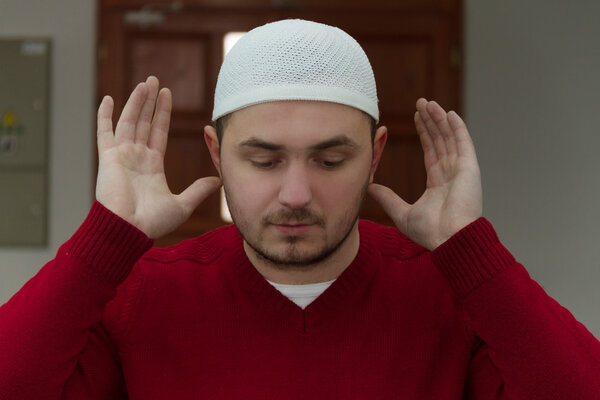 Muslim Man Is Praying In The Mosque