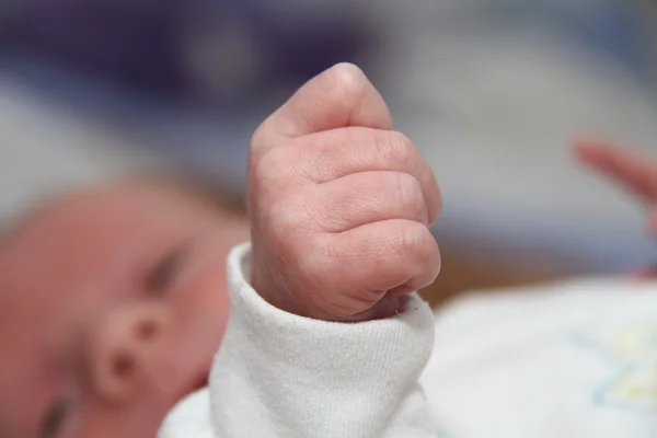 Mão do pequeno bebê masculino — Fotografia de Stock