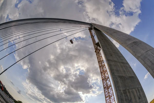 Ada Bridge on river Sava, Belgrade, Serbia — Stock Photo, Image