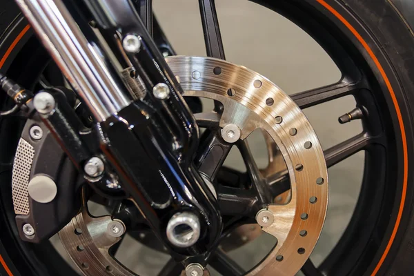 Motorfiets wheel-mechanisme — Stockfoto