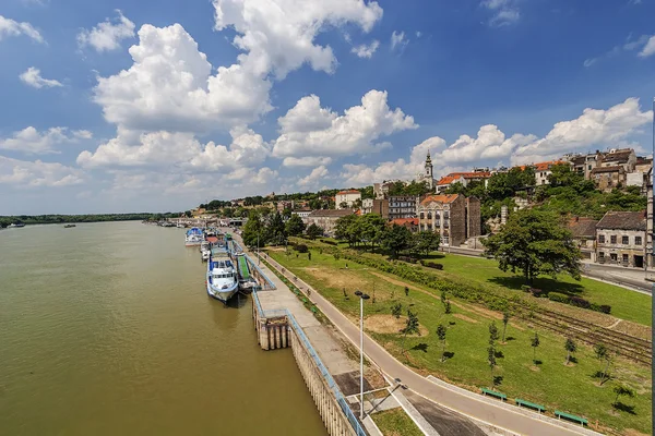 Panoráma Belgrádi Vár Régi Városrész Összefolyásánál Két Folyók — Stock Fotó