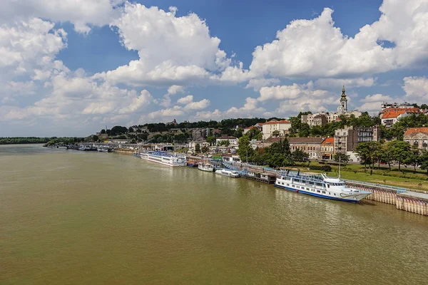 Panorama Utsikt Beograd Festningen Den Gamle Bydelen Ved Samløpet Elver – stockfoto