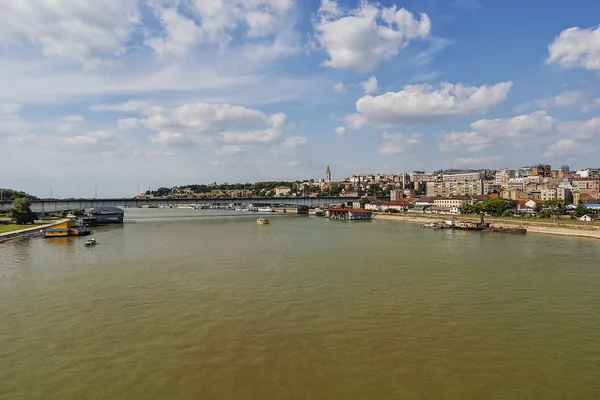 Панорамный Вид Старую Часть Белграда Мост Слияние Двух Рек — стоковое фото