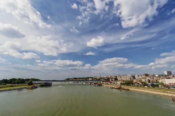 Panorama View Belgrade Old Part Town Bridge Confluence Two Rivers — Stock Photo, Image