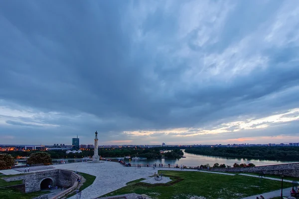 Fortaleza Belgrado Vista Panorámica Del Monumento Del Vencedor — Foto de Stock