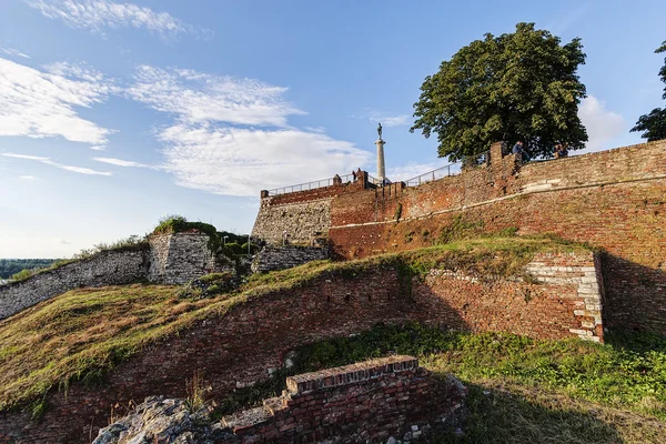 Belgrad Fästning Och Panorama Syn Victor Monument — Stockfoto