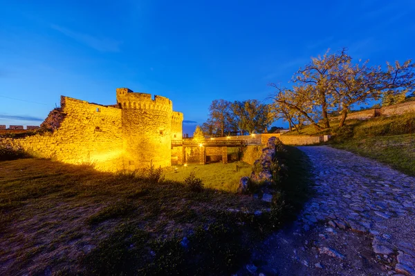 Belgrad Mittelalterliche Mauern Von Festung Und Park Bei Nacht Serbien — Stockfoto