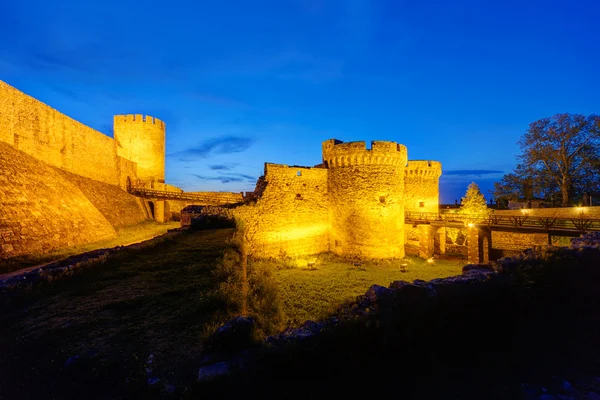 Belgrade Medieval Walls Fortress Park Night Serbia — Stock Photo, Image
