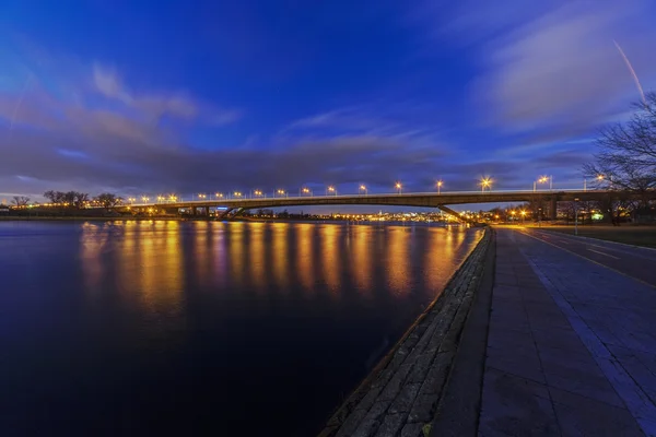 Panorama view on bridge over the river — Stock Photo, Image