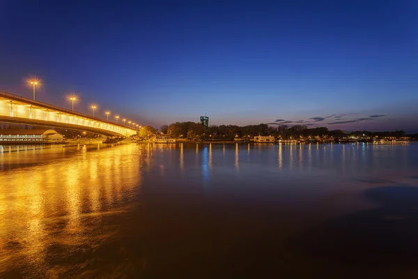 Panorama view on bridge over the river — Stock Photo, Image