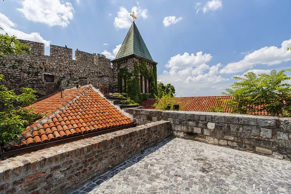 Belgrade fortress and church with garden — Stock Photo, Image