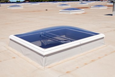 flat roof on industrial hall clipart