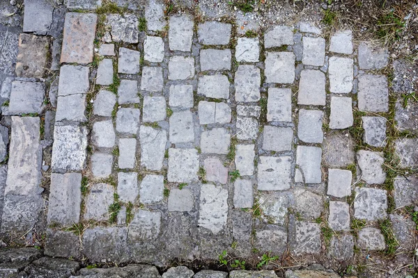 Detail des Kopfsteinpflasterweges — Stockfoto