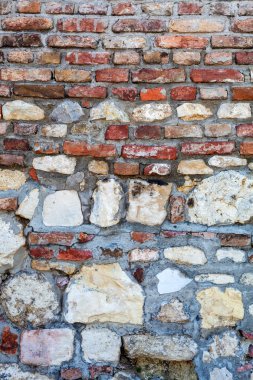 Turuncu eski tuğla duvar