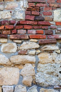 Turuncu eski tuğla duvar
