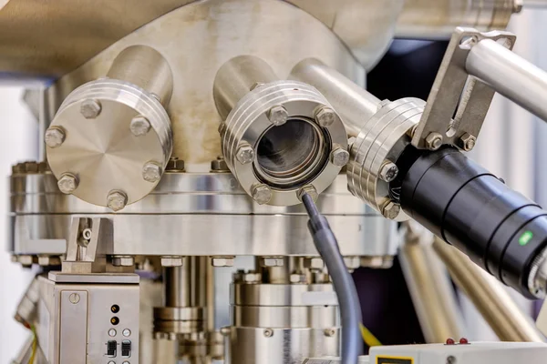 Detalhe de máquinas em laboratório de física — Fotografia de Stock
