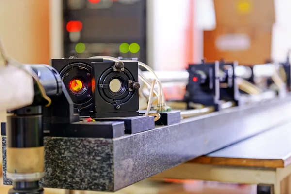 Red laser in laboratory — Stock Photo, Image