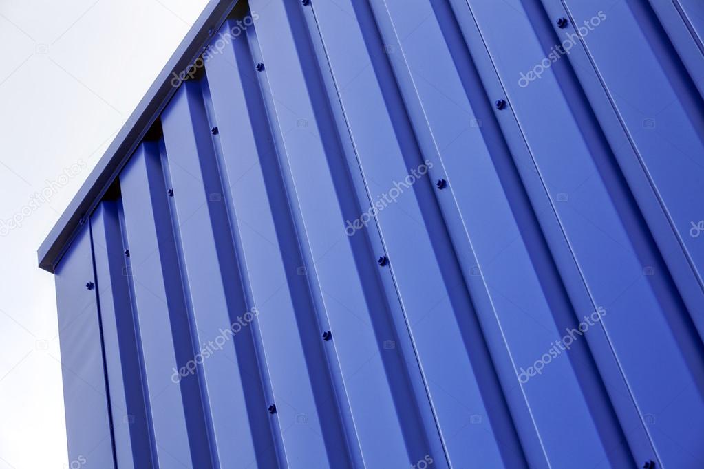 Blue aluminum facade