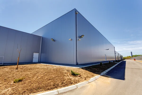 Aluminum facade on industrial building — Stock Photo, Image