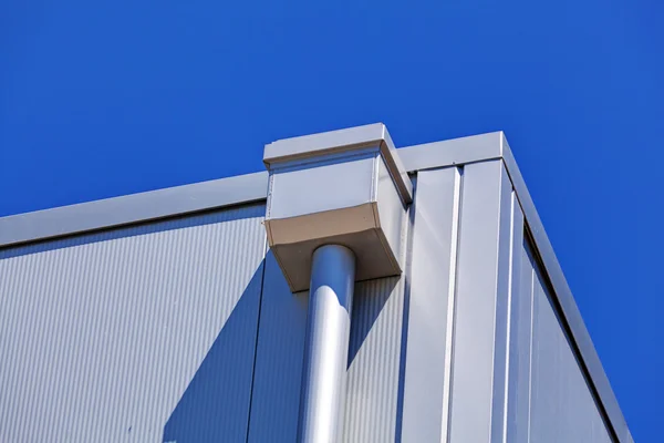 Aluminum facade on industrial building — Stock Photo, Image