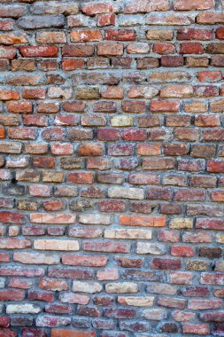 Turuncu eski tuğla duvar