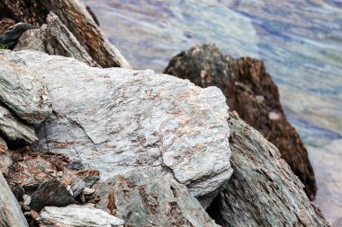 Sahilde gri taş keskin