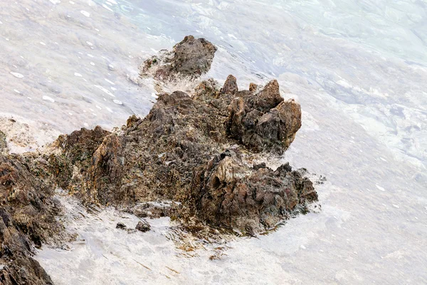 Skarpa grå stenar på stranden — Stockfoto