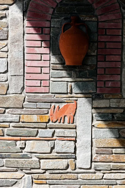 Mediterrane stijl stenen muur — Stockfoto