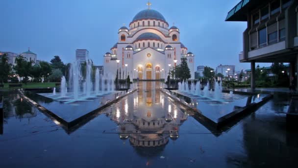 Chrám svatého Sávy v Bělehradě — Stock video